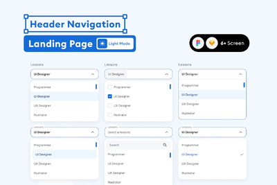 下拉 UI 组件套件（浅色） (FIG,SKETCH)