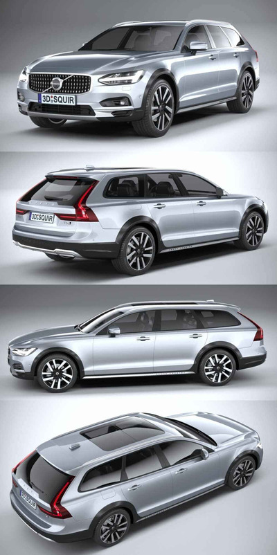 2020款沃尔沃Volvo V90 Cross Country汽车3D模型（OBJ,FBX,MAX）