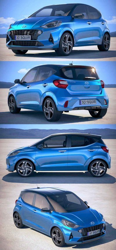 2020 Hyundai i10汽车3D模型（OBJ,FBX,MAX）