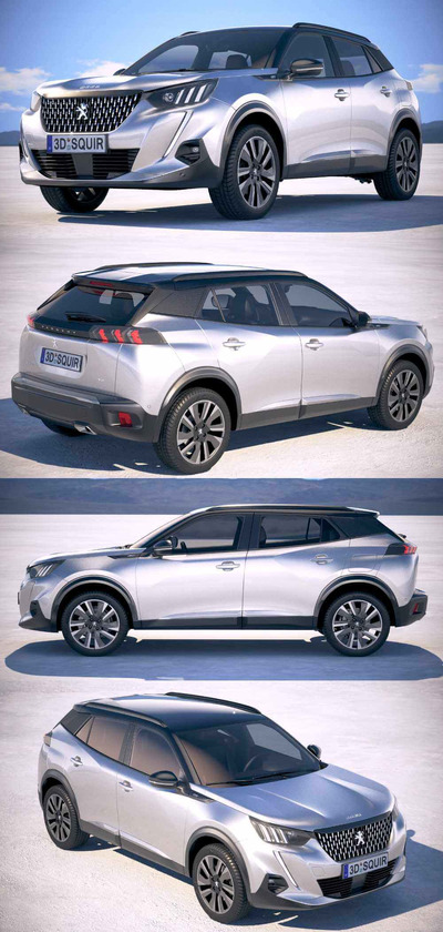 2020标志Peugeot 2008 SUV汽车3D模型（OBJ,FBX,MAX）