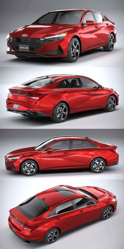 2021 Hyundai Elantra汽车3D模型（OBJ,FBX,MAX）