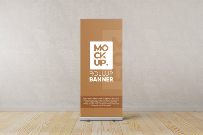 垂直易拉宝样机 (JPG,PSD)