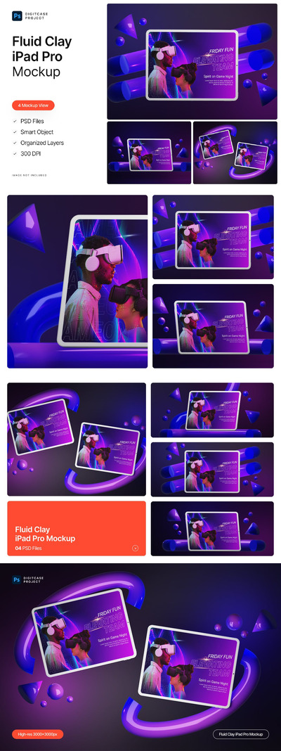 粘土 iPad Pro 样机 (PSD)