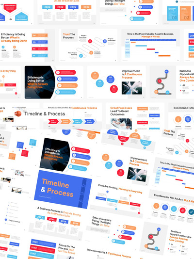 时间表和流程信息图 PPT模版 (PPTX)
