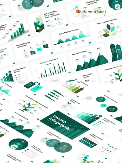 增长信息图表 PPT模版 (PPTX)