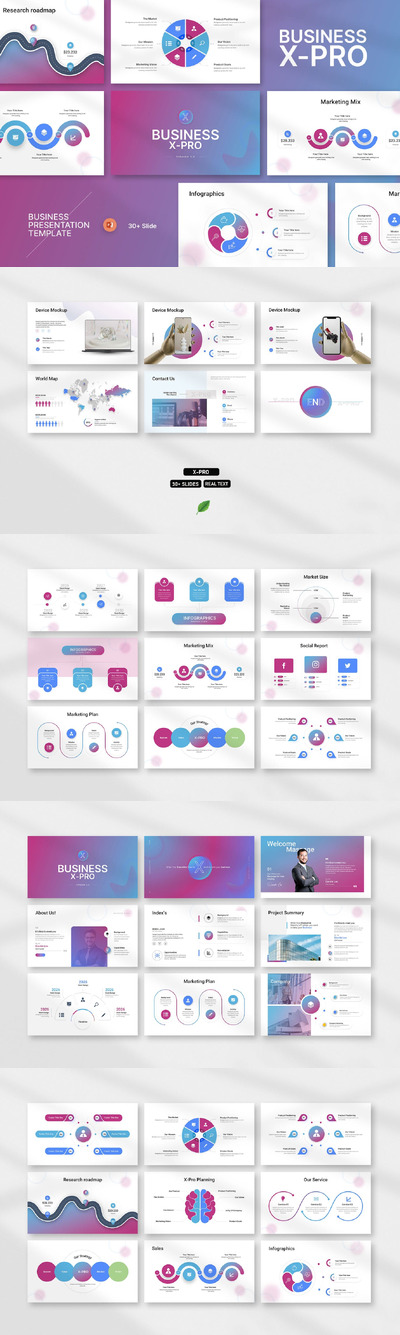 多功能信息图表演示 PPT模版 (PPTX)