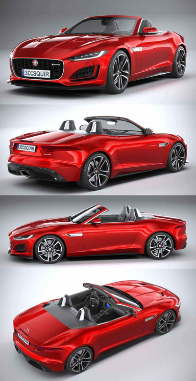 2021款捷豹Jaguar F-Type R Dynamic跑车 汽车3D模型（OBJ,FBX,MAX）