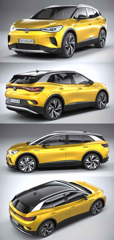 2021款大众Volkswagen ID4 1st Edition汽车3D模型（OBJ,FBX,MAX）
