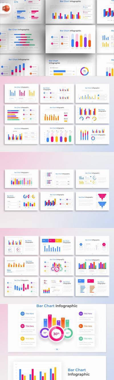 条形图演示信息图表 PPT模版 (PPTX)