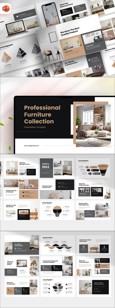 专业家具演示 PPT模版 (PPTX)