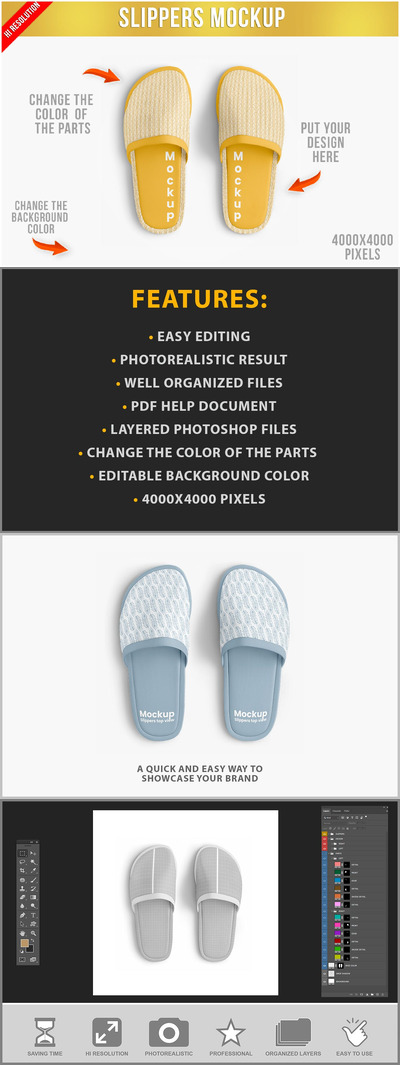 拖鞋样机-顶视图 (PSD)