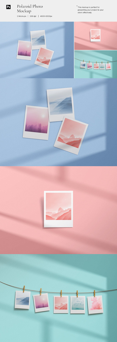 宝丽来照片样机 (PSD)