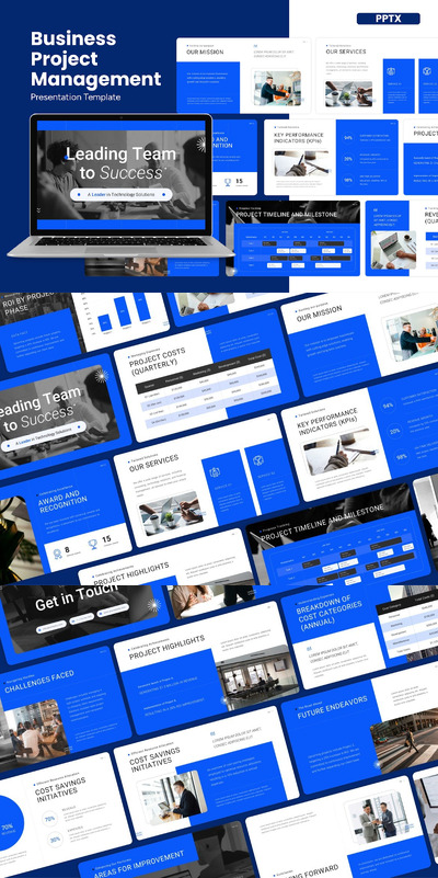 商业项目管理PPT模版 (PPTX)