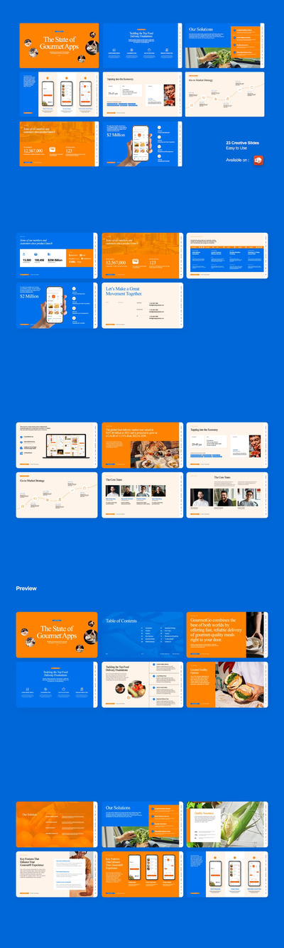 美食家 食品 极简宣传演示文稿 PPT模版 (PPTX)