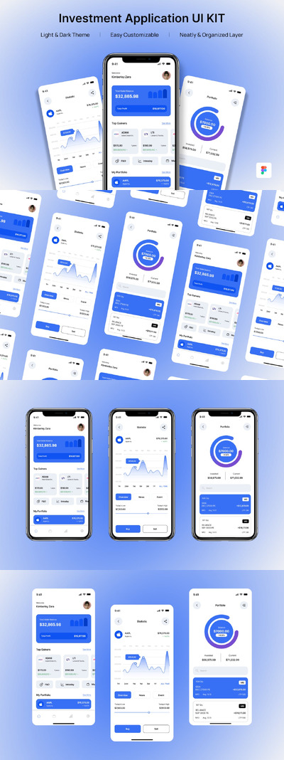 投资者投资移动应用APP UI KIT (FIG)