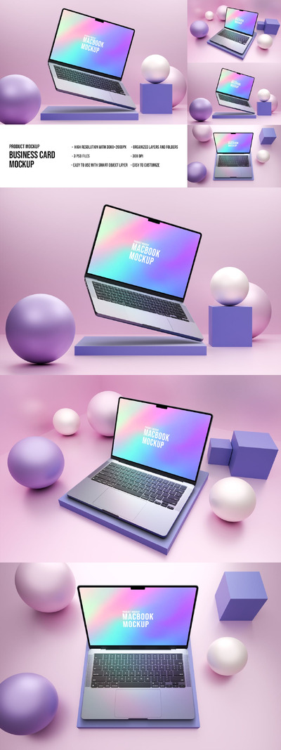 Macbook 电脑样机 (PSD,JPG)