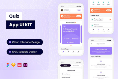 测验移动应用APP UI KIT (FIG,SKETCH,XD)