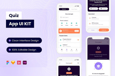 测验移动应用APP UI KIT (FIG,SKETCH,XD)