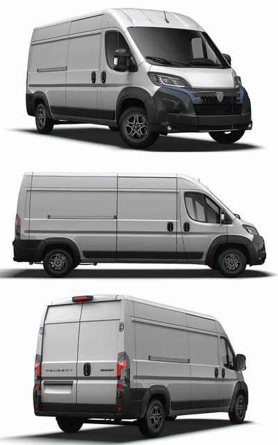2024款标志Peugeot Boxer L3H2厢式货车 汽车3D模型（OBJ,FBX,MAX,LWO,C4D）