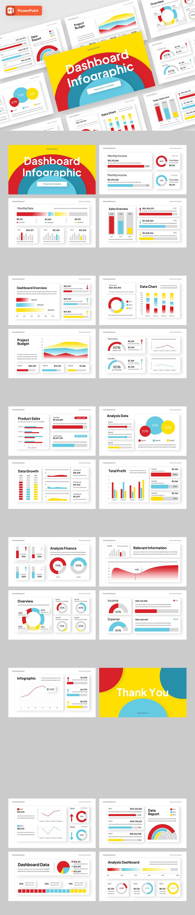 仪表板信息图表PPT模版 (PPTX)