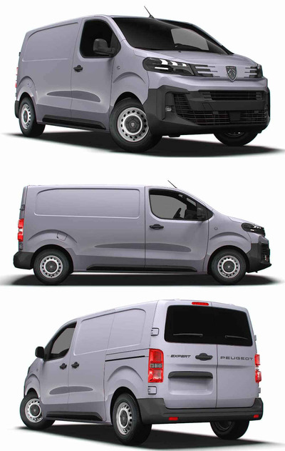 2024款标志Peugeot e Expert L2电动厢式货车 汽车3D模型（OBJ,FBX,MAX,LWO,C4D）