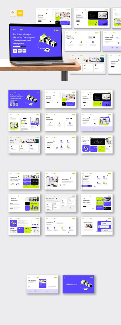 白紫色现代数字营销机构 PPT模版 (PPTX)
