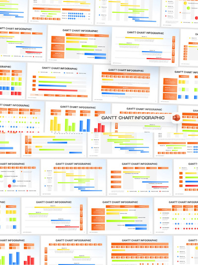 甘特图信息图表PPT模版 (PPTX)