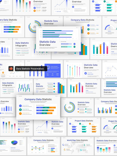 仪表板数据统计呈现PPT模版 (PPTX)