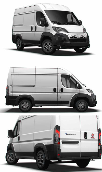 2024款菲亚特Fiat e Ducato L1H2电动厢式货车 汽车3D模型（OBJ,FBX,MAX,LWO,C4D）