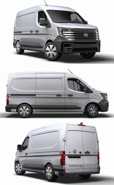 2024 Nissan Interstar-e High Roof L2H2高顶厢式货车 汽车3D模型（OBJ,FBX,MAX,LWO,C4D）