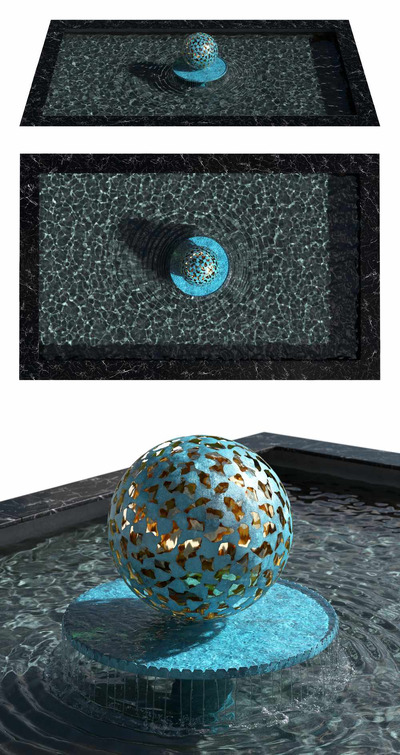 大卫哈伯的水幔喷泉3D模型（OBJ,MAX）