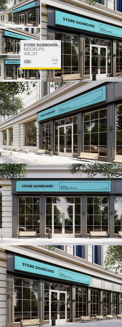 商店招牌 vol.01 - 模型模板 VR (PSD)