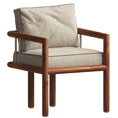 Paolo Castelli Imane木质结构软垫扶手椅3D模型（OBJ,FBX,MAX）