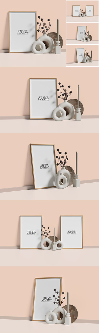 极简主义画框框架样机（PSD）