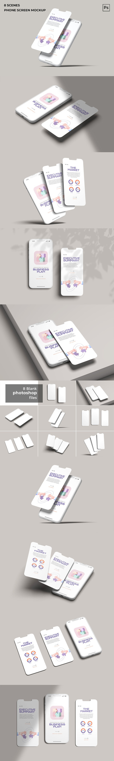 手机屏幕/用户界面/应用程序模型（PSD、PDF）