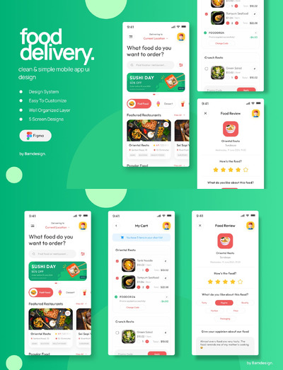 食品订单 UI 移动应用APP UI KIT (FIG)