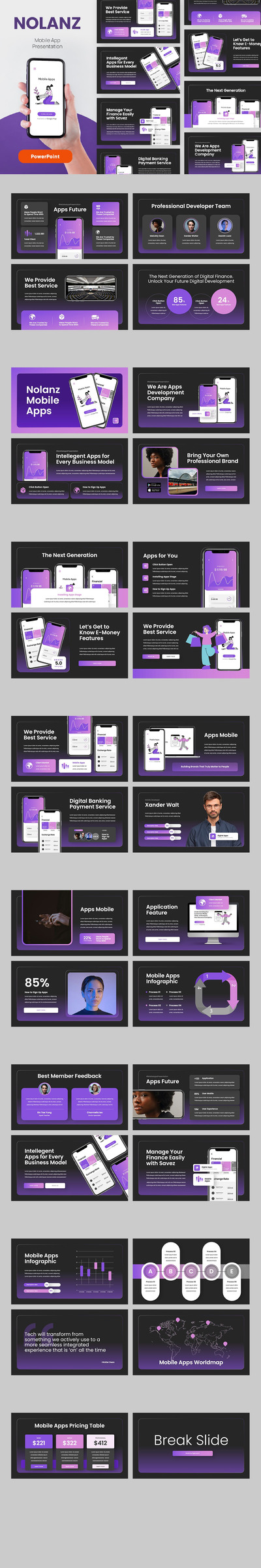 移动应用程序 PPT模板 (PPTX)