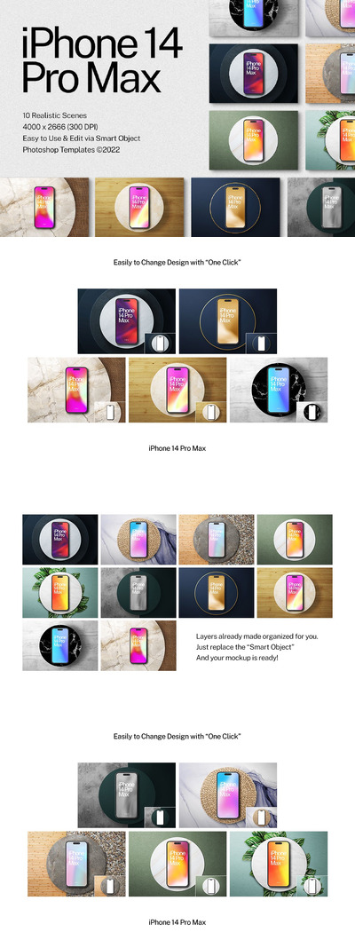 iPhone 14 Pro 手机模型 v3 （PSD）