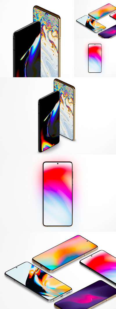 三星 S21 手机样机套装 (PSD)