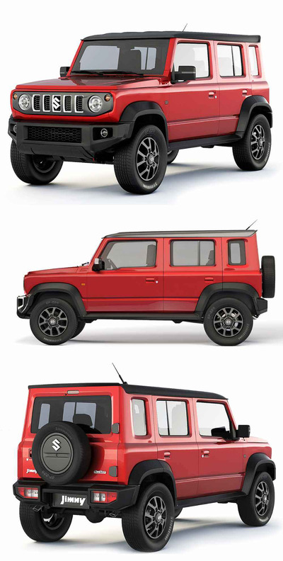 2023款铃木Suzuki Jimny 5-Door汽车3D模型（OBJ,FBX,MAX）