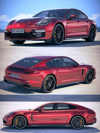 2019保时捷Porsche Panamera GTS跑车 汽车3D模型（OBJ,FBX,MAX）