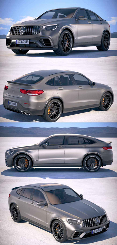 2020款奔驰Mercedes-Benz GLC63 S AMG Coupe汽车3D模型（OBJ,FBX,MAX）