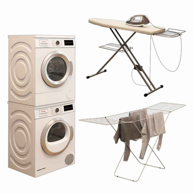 洗衣机 干衣机 熨斗和烫衣板3D模型（FBX,MAX）