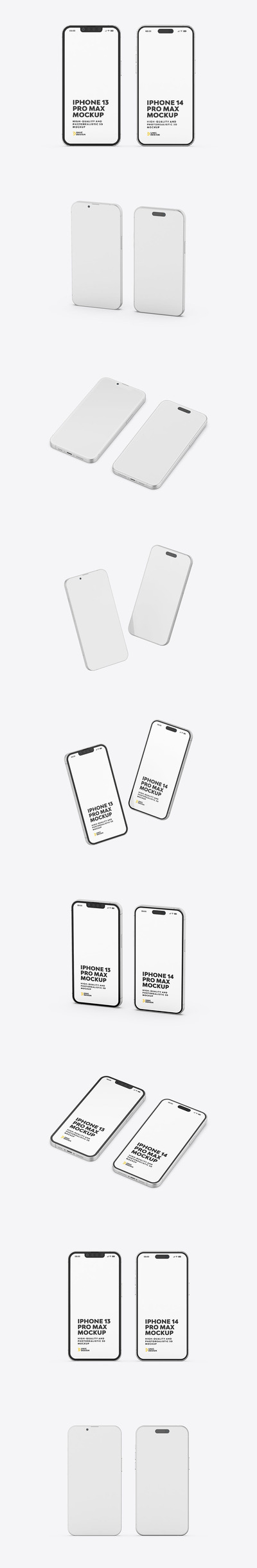 iPhone 13 和 iPhone 14 手机样机 (PSD)