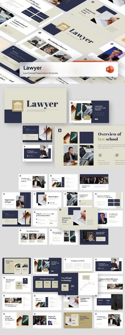 律师相关介绍PPT模版 (PPTX)