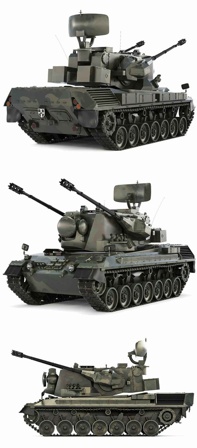 2006 FlakPz 2 Gepard 1A2猎豹式防空坦克3D模型（OBJ,FBX,MAX）