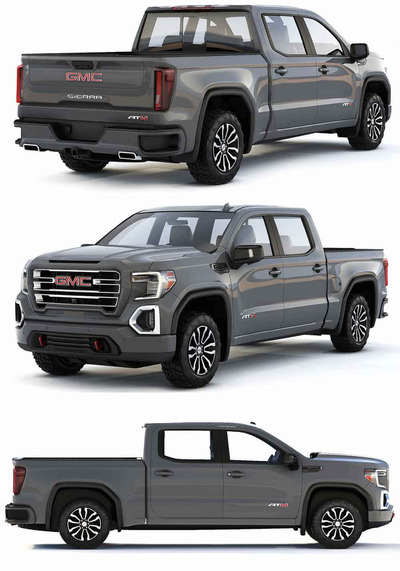 2019 GMC Sierra AT4皮卡车 汽车3D模型（OBJ,FBX,MAX）