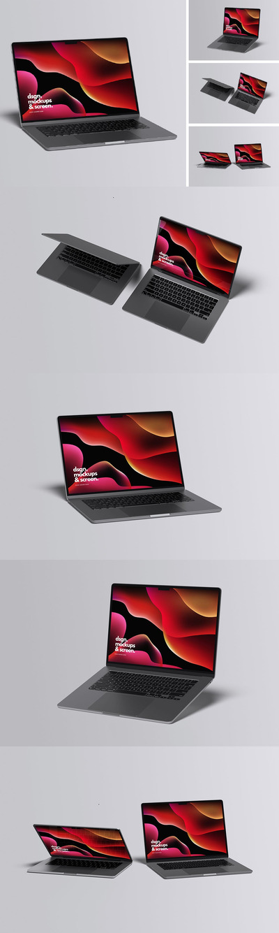 Macbook pro电脑样机 (PSD,PDF)