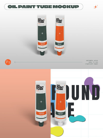 油画管颜料样机 (PSD)