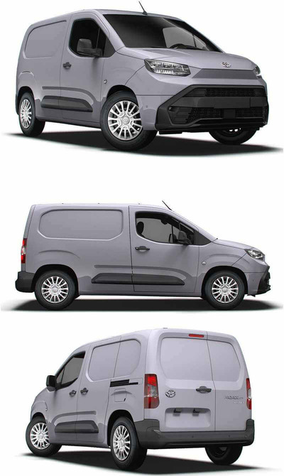 2024款丰田Toyota ProAce City SWB电动厢式货车 汽车3D模型（OBJ,FBX,MAX,LWO,C4D）